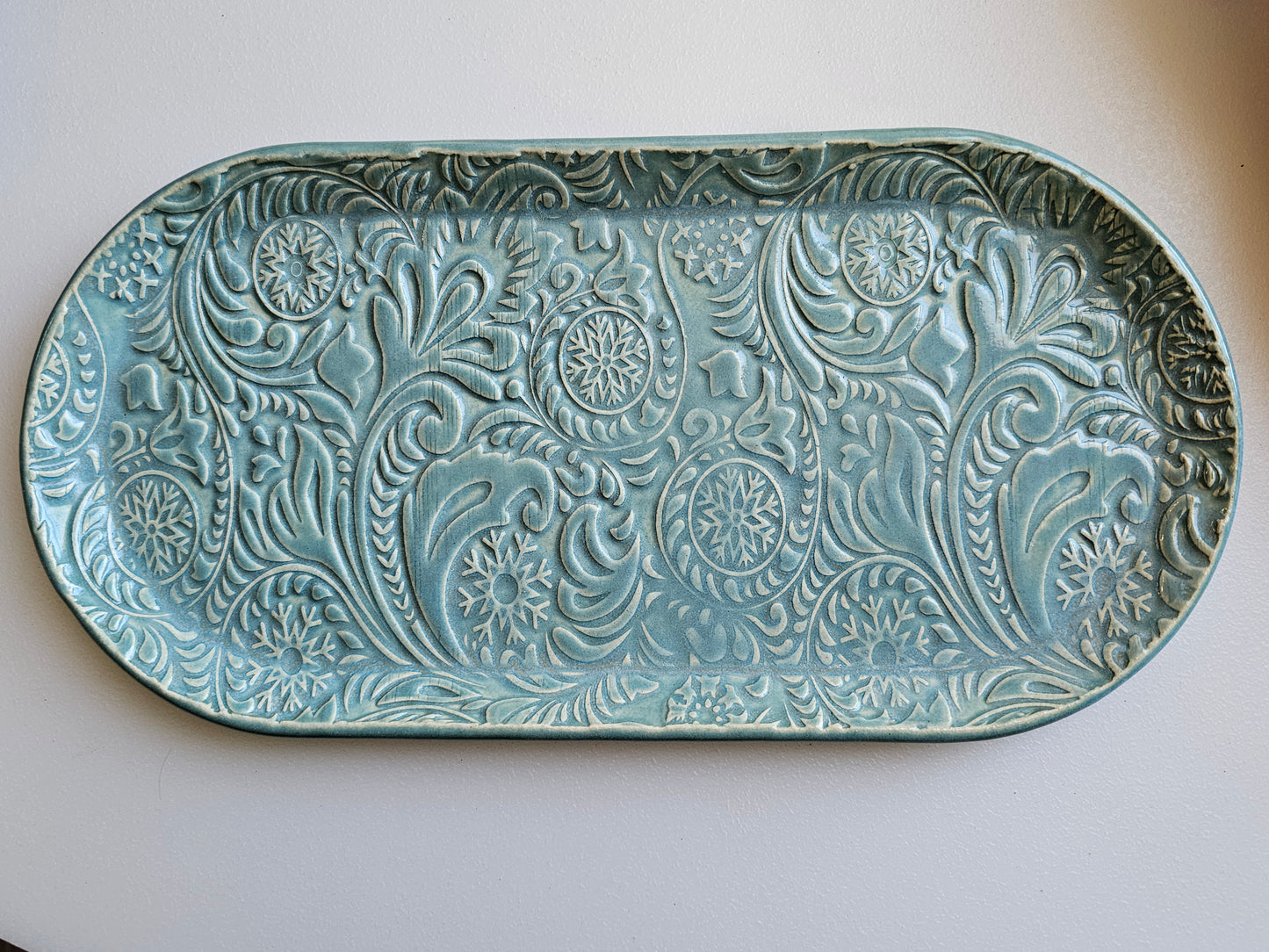 Snowflake Oval Tray