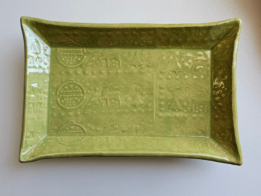 Light Green Christmas Tray