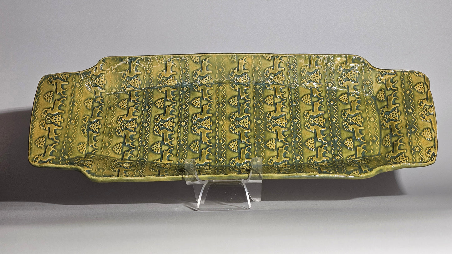 Green Reindeer Tray