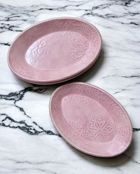 Pink Flower Trinket Dish