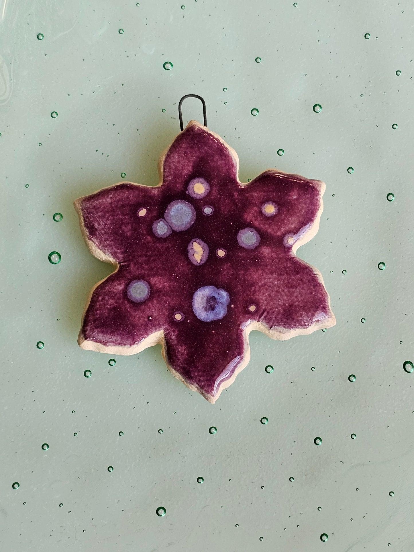 Purple Speckled Snowflake Ornament