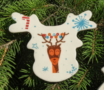 Reindeer on Reindeer Ornament