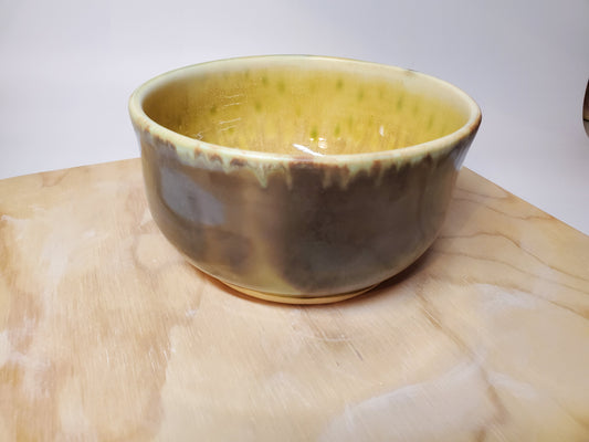 Olive Green and Yellow Bowl