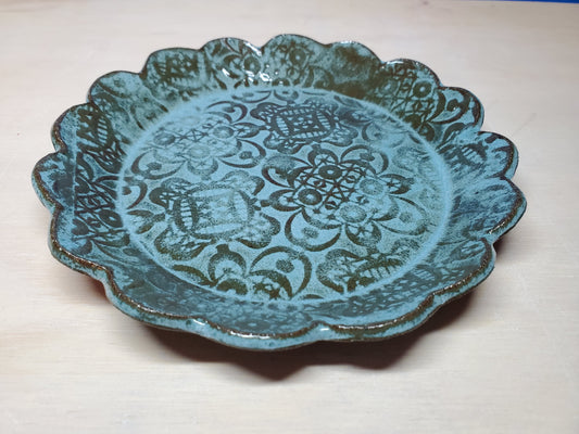 Blue Lace Flower Plate