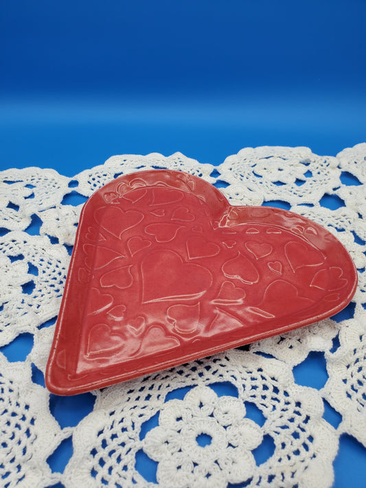 Red Hearts in Heart Tray